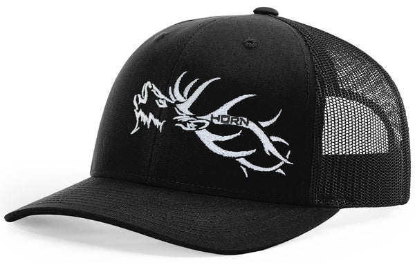 black trucker hat