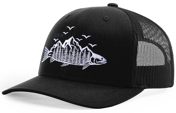 black trucker hat