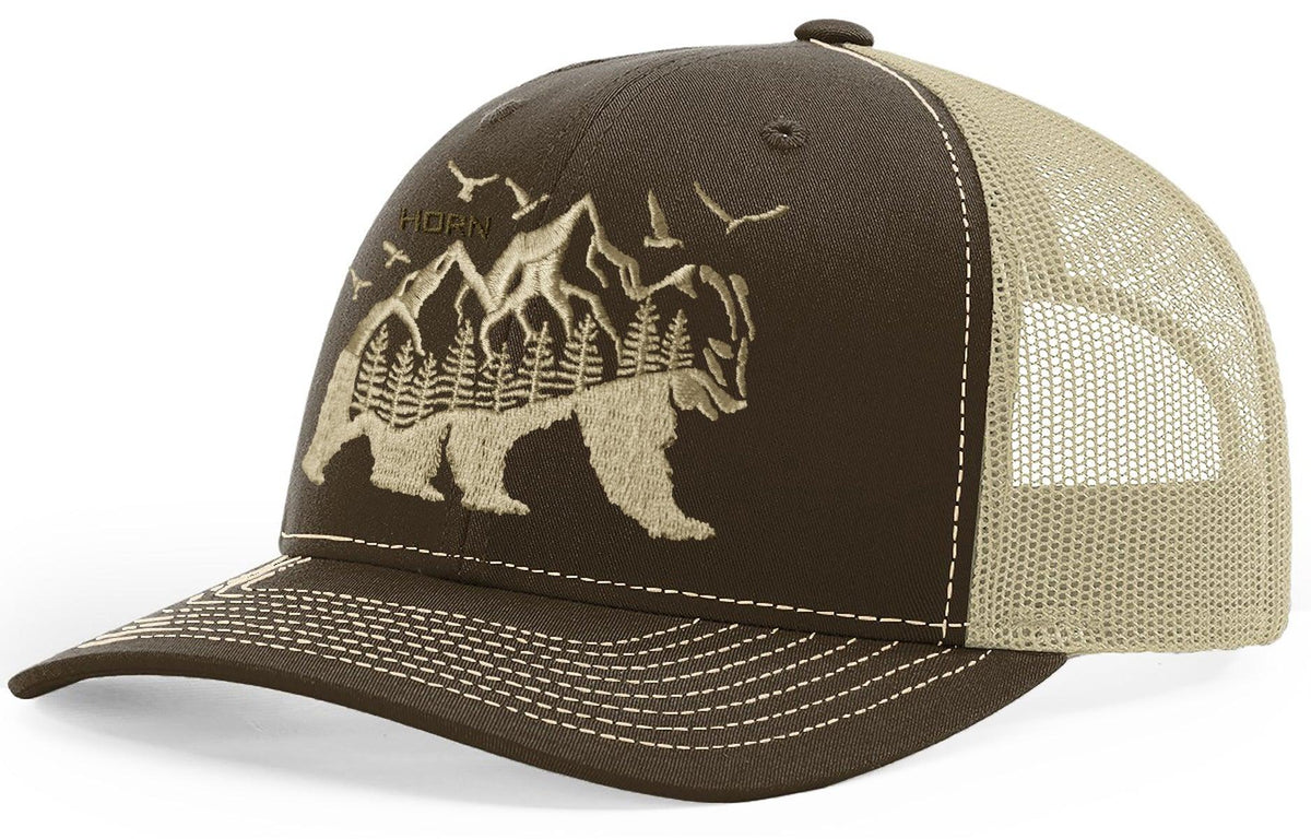 HDE Trucker Hat - Performance Outdoor Snapback Adventure Hats for Men  Boreal Bear 