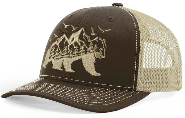 Brown Trout Trucker Hat Khaki/Brown